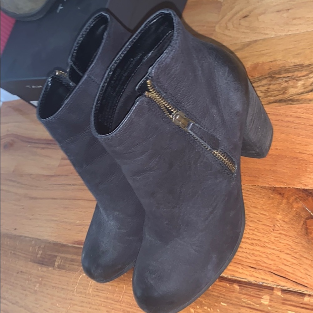 Black Leather Booties (size six)